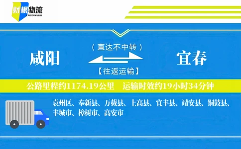 咸阳到宜春物流公司