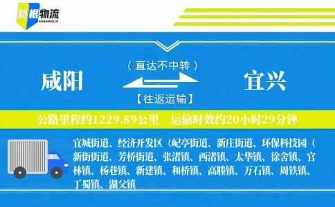 咸阳到宜兴物流公司