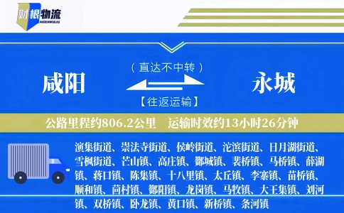 咸阳到永城物流公司