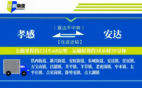 孝感到安达物流公司