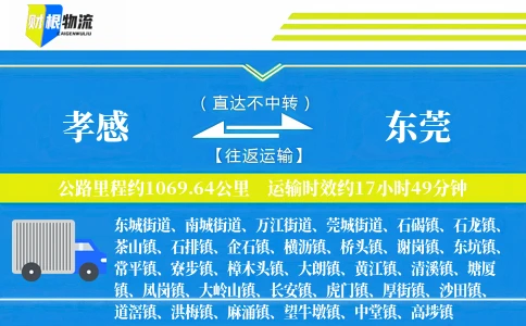 孝感到东莞物流公司