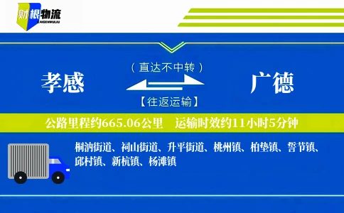 孝感到广德物流公司