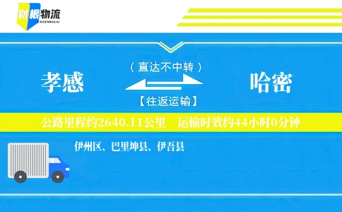 孝感到哈密物流公司