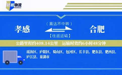 孝感到合肥物流公司