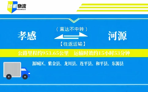 孝感到河源物流公司
