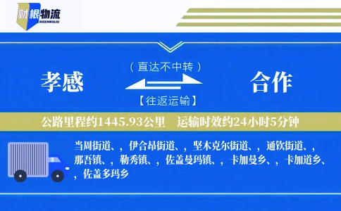 孝感到合作物流公司