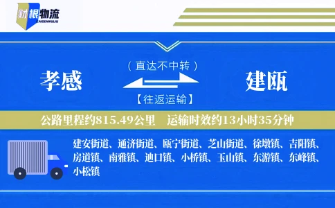 孝感到建瓯物流公司
