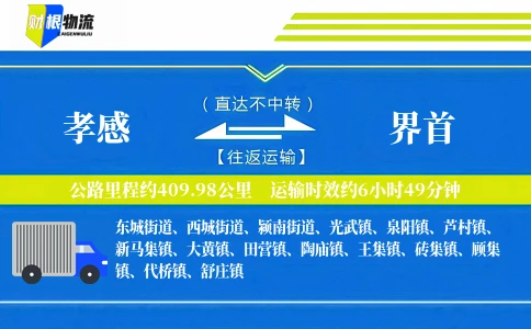 孝感到界首物流公司