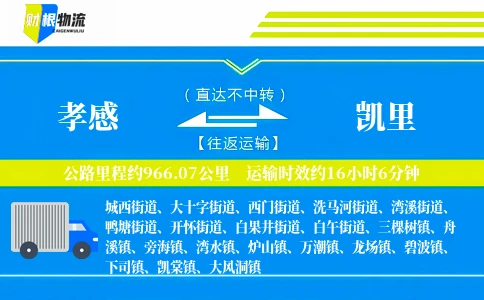 孝感到凯里物流公司