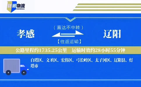 孝感到辽阳物流公司