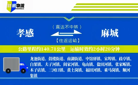 孝感到麻城物流公司