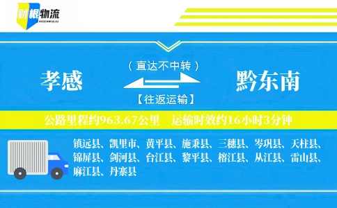 孝感到黔东南物流公司