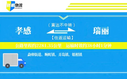 孝感到瑞丽物流公司