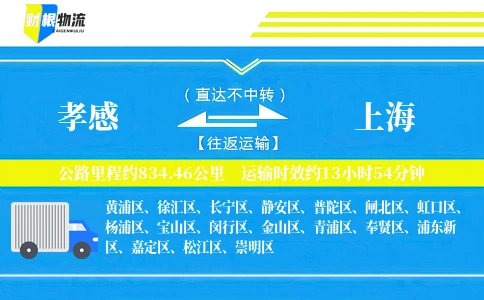孝感到上海物流公司
