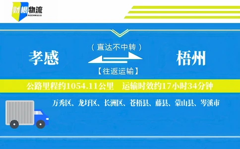 孝感到梧州物流公司
