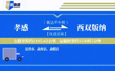 孝感到西双版纳物流公司