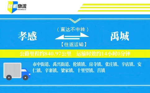 孝感到禹城物流公司