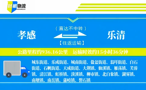 孝感到乐清物流公司