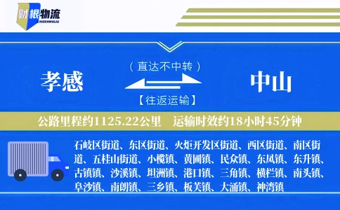 孝感到中山物流公司