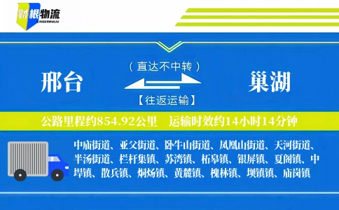 邢台到巢湖物流公司