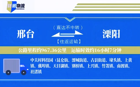 邢台到溧阳物流公司