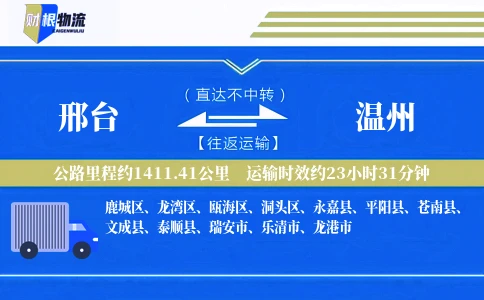 邢台到温州物流公司