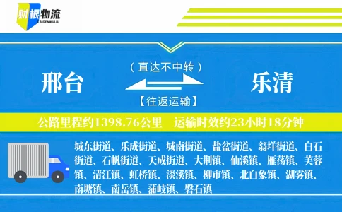 邢台到乐清物流公司