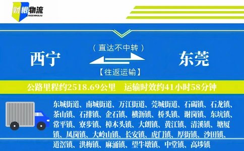 西宁到东莞物流公司