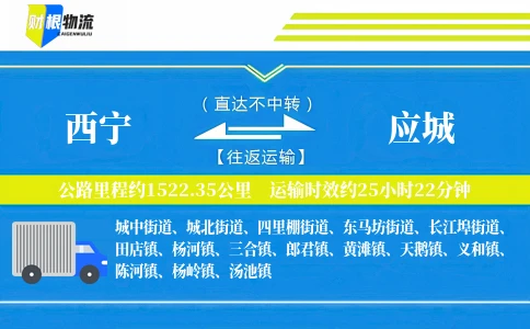 西宁到应城物流公司