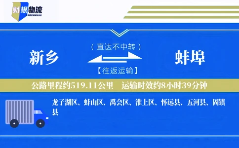 新乡到蚌埠物流公司