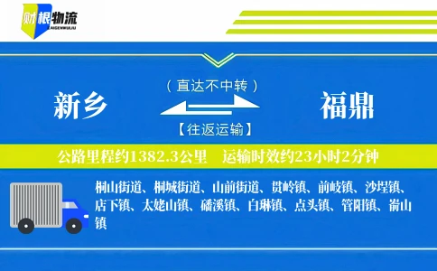 新乡到福鼎物流公司