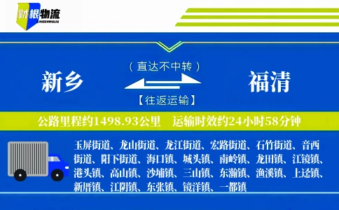 新乡到福清物流公司