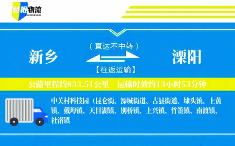 新乡到溧阳物流公司