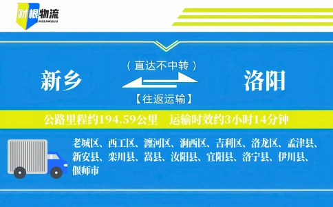 新乡到洛阳物流公司