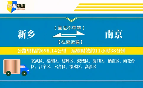 新乡到南京物流公司