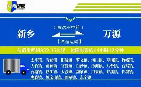 新乡到万源物流公司