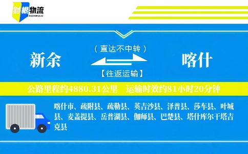 新余到喀什物流公司