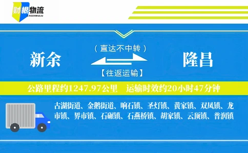 新余到隆昌物流公司