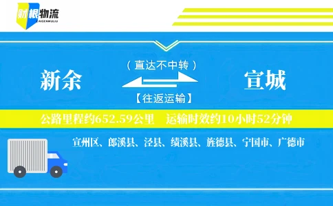 新余到宣城物流公司