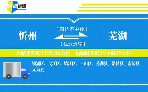 忻州到芜湖物流公司