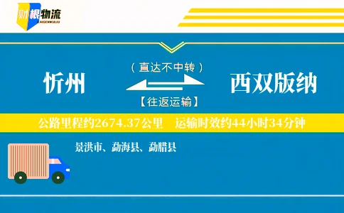 忻州到西双版纳物流公司