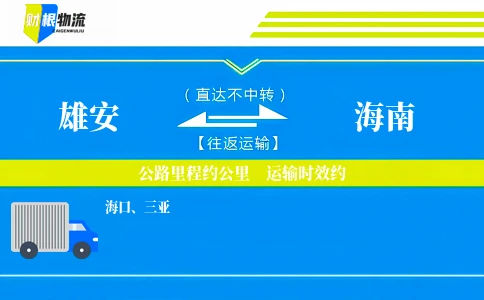 雄安到海南物流公司