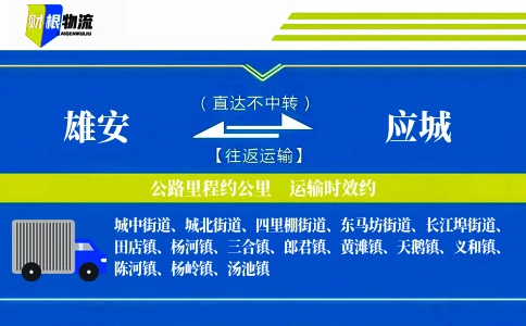 雄安到应城物流公司