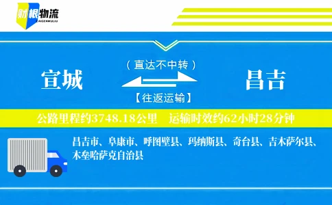 宣城到昌吉物流公司