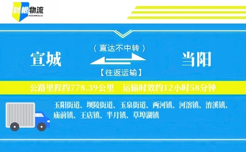 宣城到当阳物流公司