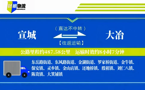 宣城到大冶物流公司