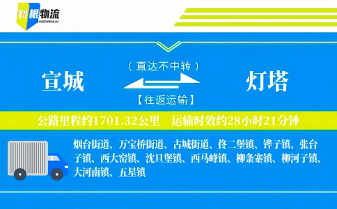 宣城到灯塔物流公司