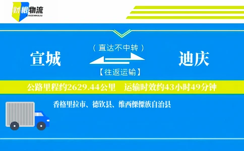宣城到迪庆物流公司