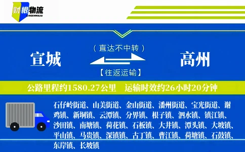 宣城到高州物流公司
