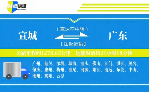 宣城到广东物流公司